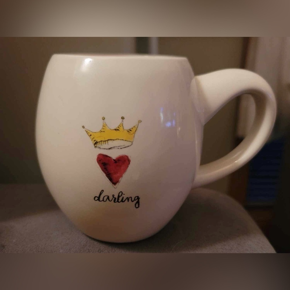 Rae Dunn Darling Mug with Heart and Crown Design